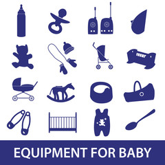equipment for baby icon set eps10 - obrazy, fototapety, plakaty