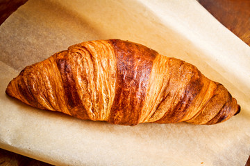 Croissant on parchment