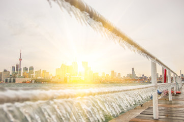 Toronto Skyline and suggestive sun