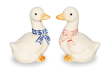 Figures of two geese