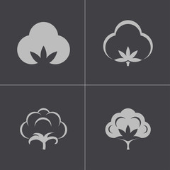 Vector black cotton icons set