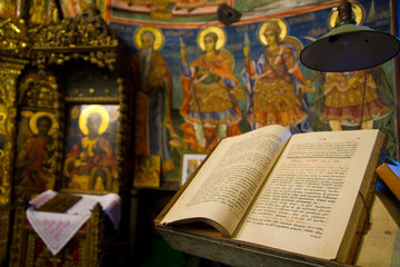 Holy bible on altar
