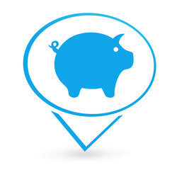 cochon sur signet bleu