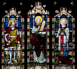 Window depicting Joshua, Moses and Haron in Saint Nicholas