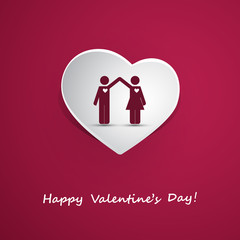 Valentines Day or Wedding Card Design with Couple