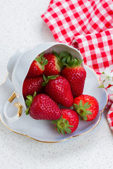 fresh strawberry in cup