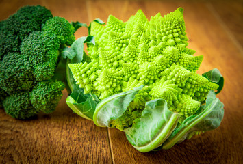 broccoli isolated on wooden table