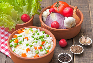 rice with peas and vegetable