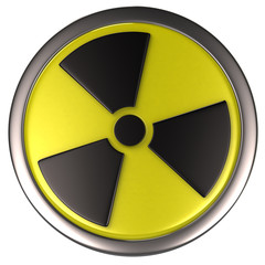 Nuclear symbol on white background
