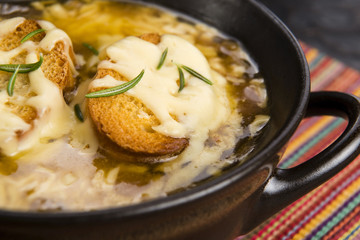 French onion soup with ingredients