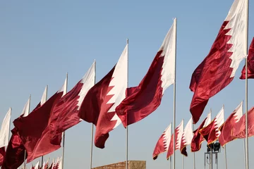 Papier Peint photo moyen-Orient Flags of Qatar, Middle East