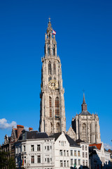 Fototapeta na wymiar Cathedral of Our Lady in Antwerp, Belgium.
