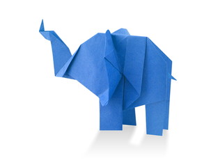 traditional elephant origami from recycled paper - obrazy, fototapety, plakaty