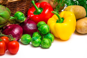 group of colored vegetables