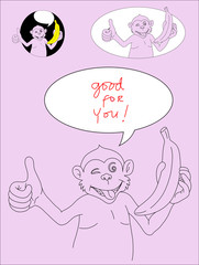 Monkey with banana