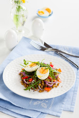 Salad with lentil and eggs
