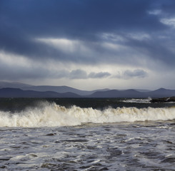 Atlantic waves during a stormy weather in County Kerry, Ireland