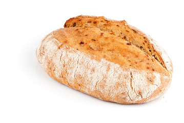 bread with onion, over white background