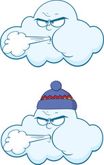 Cloud Cartoon Mascot Characters. Collection Set