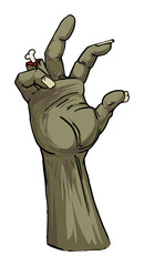 solated, drawn Zombie hand