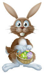 Fototapeta premium Easter bunny with chocolate eggs