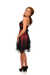 Elegant arab woman in evening gown