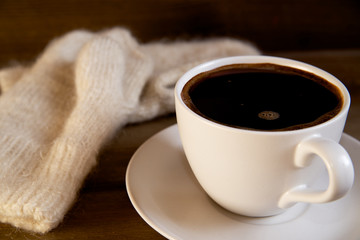 Coffee and mittens
