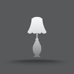 Vector of transparent table lamp icon on isolated background