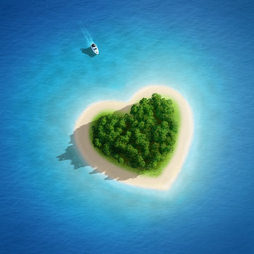Gorgeous Beach Landscape heart - magnifique plage coeur