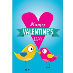valentine day love beautiful card with cute love couple birds