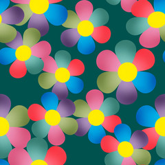 Floral seamless pattern with colorful flowers background