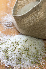 sea salt with dry rosemary