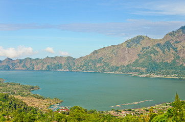 View on Batur volcano and lake, Bali, Indonesia