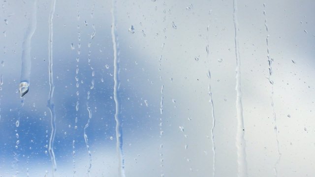 Heavy rain on window