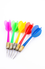 Color darts on isolated white background