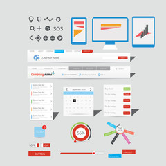 Large collection of flat web graphics