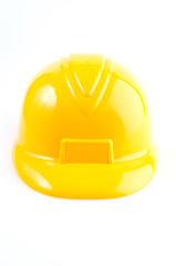 Yellow hard hat isolated on white background