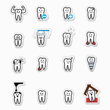 Tooth , teeth vector icons set