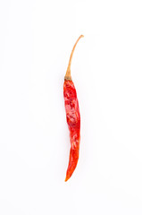 dried red chilli pepper isolated white background