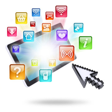 Tablet computer and application icons