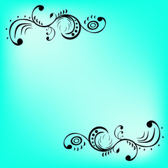 black pattern on a blue backdrop