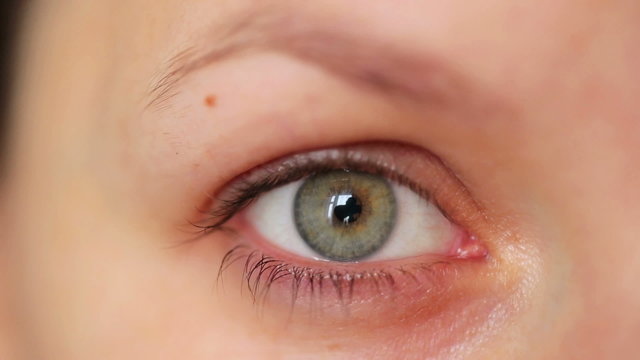 Woman's green eye close up