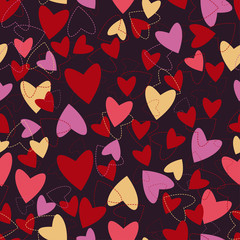 Vector seamless background with  hearts - 60688241