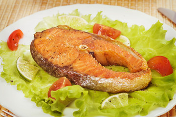 A delicious steak trout