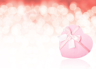 Pink Heart-Shaped Gift Box Background With Copy Space