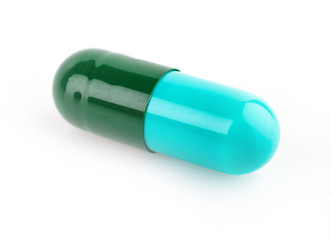 Capsule pills isolated white background