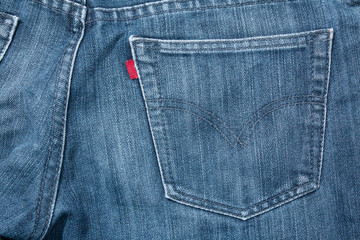 Blue jeans pocket