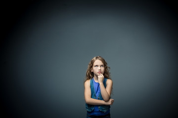 Thoughtful little girl