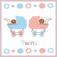 card for newborn twins with kids