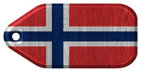 norway flag painted on wood tag